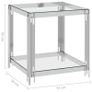 Coffee Table Silver 55x55x55 cm Stainless Steel and Glass Image 4