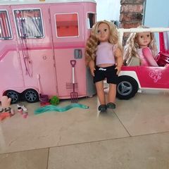 Our Generation Trailer, Horse, Jeep and dolls