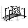 102L x 48W x 49H Classic Metal Garden Bridge with Safety Railings Arc Footbridge Decorative Pond Bridge for Backyard Creek Stream, Black Image 6