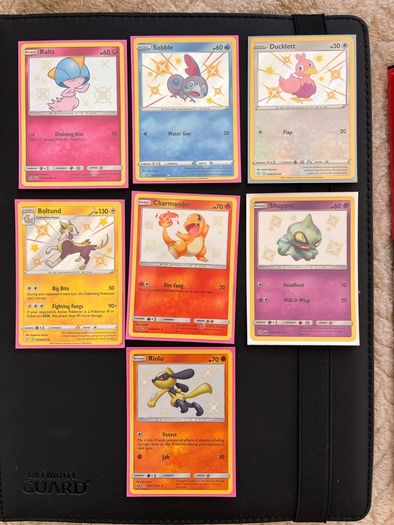 Pokemon Shiny Vault Set 7 Cards Charmander Riolu Ralts Sobble Shining Fates SV122 NM