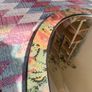 Vintage Oval Bevelled Mirror, Floral Wood Frame Image 5
