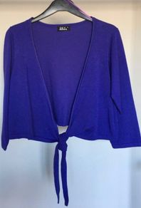 Ladies Purple Ballet Style Crop Cardigan