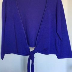 Ladies Purple Ballet Style Crop Cardigan