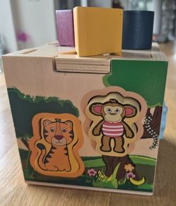 Playtive Safari Shape Sorter Wooden Puzzle Cube