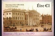 2018 Ireland Bicentenary of the opening of the GPO (General Post Office) Post Card Mint. Measures 210mm X 150mm.