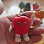 Tiny Fruit People Rare Find Vintage 6x Ceramic Figurines Image 4
