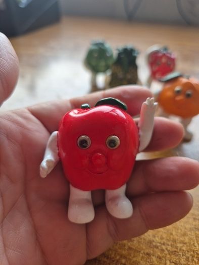 Tiny Fruit People Rare Find Vintage 6x Ceramic Figurines