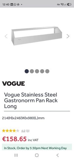Gastronorm stainless steel pan rack