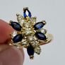 14ct Yellow Gold Sapphire & Diamond Cocktail Ring Image 7