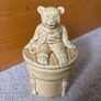 Vintage Ceramic Teddy Bear Lidded Jar Image 2
