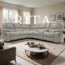 Rita Air Leather Recliner Sofa With Console Image 4