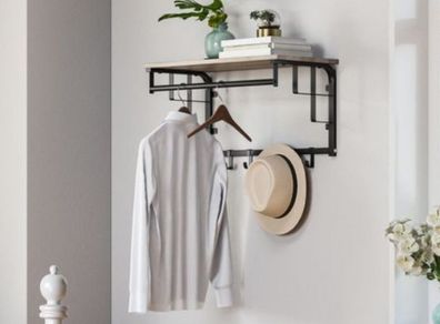 New Wall Mounted Coat Rack (Greige) - FREE P&P