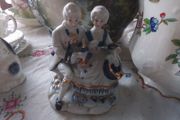 Blue/ White 18th Century  Couple Sitting