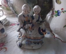 Blue/ White 18th Century  Couple Sitting