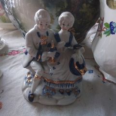 Blue/ White 18th Century  Couple Sitting