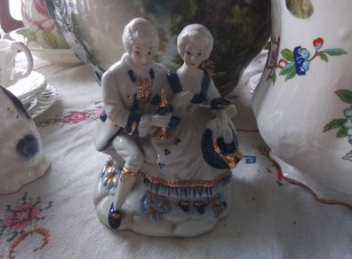 Blue/ White 18th Century  Couple Sitting
