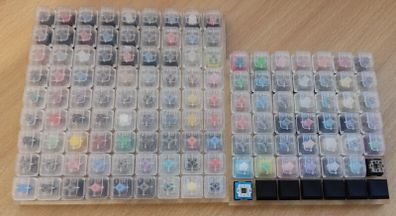 Mechanical Keyboard 130-Piece Switch Tester with acrylic base and blank keycaps.