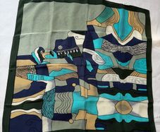 vintage modernist silk scarf