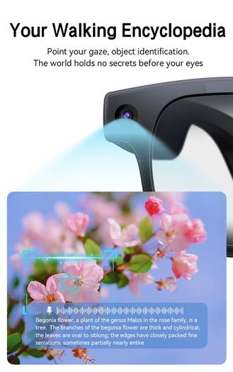 Ai Smart Glasses Multi-Functional Wireless Headphones, 8 Million Pixels Camera, Ai Translation, Chat GTP