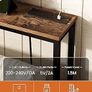 Narrow Console Table with Power Outlet, 18 cm Skinny Sofa Table, Long Behind Couch Table with Charging Station, for Entryway, Hallway, Living Room, Rustic Brown and Black Image 5