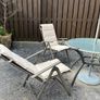 Garden Table with 4 recliner arm chairs with cushions & parasol Image 4