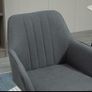 Mid-Century Dining Chairs Upholstered Linen Fabric Accent Chairs with Metal Legs, Set of 2, Dark Grey Image 7