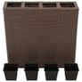 Garden Raised Bed with 4 Pots 2 pcs Poly Rattan Brown/Black Image 3