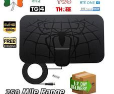TV Aerial Indoor 250 mile range HDTV Freeview Digital 4k Portable Antenna UHF VH