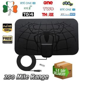 TV Aerial Indoor 250 mile range HDTV Freeview Digital 4k Portable Antenna UHF VH