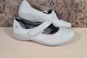 womens CLARKS FLEXLIGHT leather Shoes slip on velcro fastened mary jane style Size UK 6 D EU 39