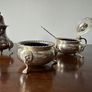 Vintage 3-Piece Cruet Set with Cobalt Blue Glass Image 6