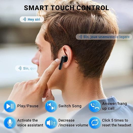 Earbuds,Wireless Headphones Bluetooth 5.3 Earphones with 4 ENC Noise Cancelling Mic 2023 Upgrade wireless Earbuds (FREE SHIPPING)