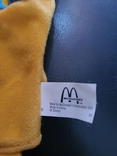 RARE 2001 Pluto 7" McDonald's EUROPE Plush Hand Puppet Disney Disneyland Paris