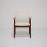 Vintage Danish Teak and White Boucle Armchair by Grete Jalk, 1960s. Image 2