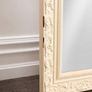 Ornate Cream Full-Length Floor Mirror, Vintage Style Image 3