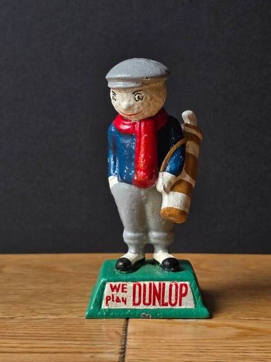 Vintage Cast Metal Golf Figures  Heavy Collectors Pieces  Dunlop  Silver King