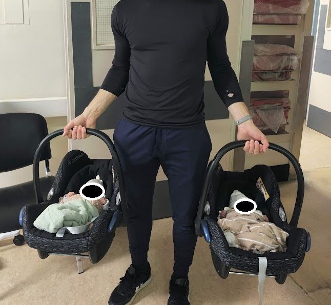Mountain Buggy Duet Luxury Herringbone Twin Buggy + Carrycots & Car Seats