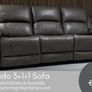 New Nando Full Sofa Set 3+1+1 Grey Fabric Image 3