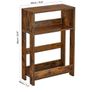 3-Tier Slim End Table & Nightstand for Bedroom, Living Room, Sofa Side Table for Small Spaces (Rustic Brown) Image 3