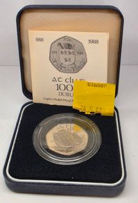 Ireland 1988 Proof 50p Fifty Pence Dublin Millennium 988-1988 Commemorative Coin in Original Holder with COA