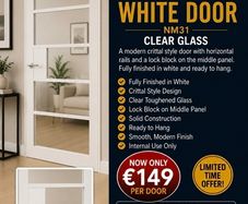 Deanta White Crittal Clear Glass