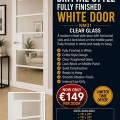 Deanta White Crittal Clear Glass