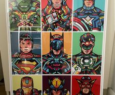 Avengers / superheroes vintage poster (framed)