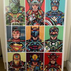 Avengers / superheroes vintage poster (framed)