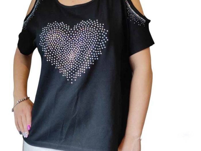Tops Women Coldshoulder heart