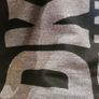 DKNY Donna Karen Authentic Reversible Logo Scarf in Black & Grey Image 6