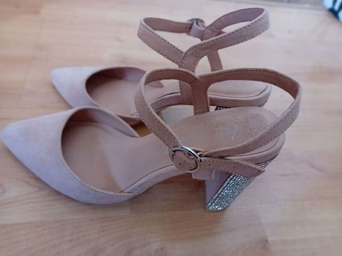 Glitter Block Heels UK4