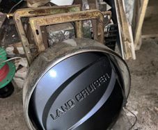 Land Cruiser spare tire cover + alloy