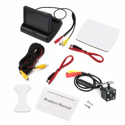 Waterproof Car Reversing Camera Backup Cam Rear View Kit + TFT 4.3" LCD Monitor