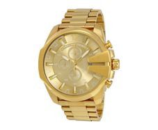 Diesel Mega Chief Mens Chronograph Watch Dz4360 Gold - Warranty - Free Delivery